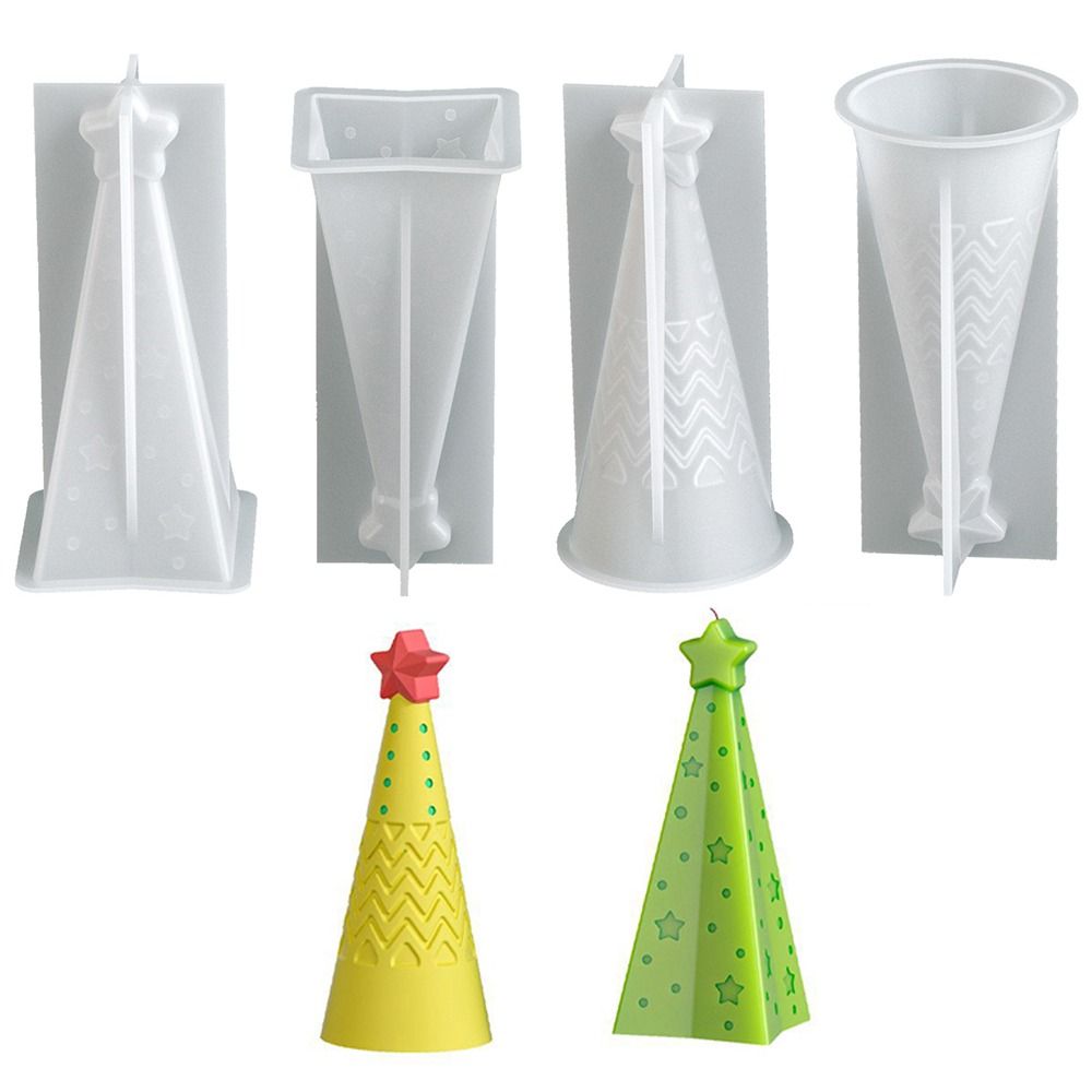 Candle Making Kit Xmas - 新しいシリコーンクリスマスコーンキャンドルモールドエポキシ樹脂 DIY クラフトキャンドル作成キット手作りクリスタル石鹸飾りモールドクリスマス装飾