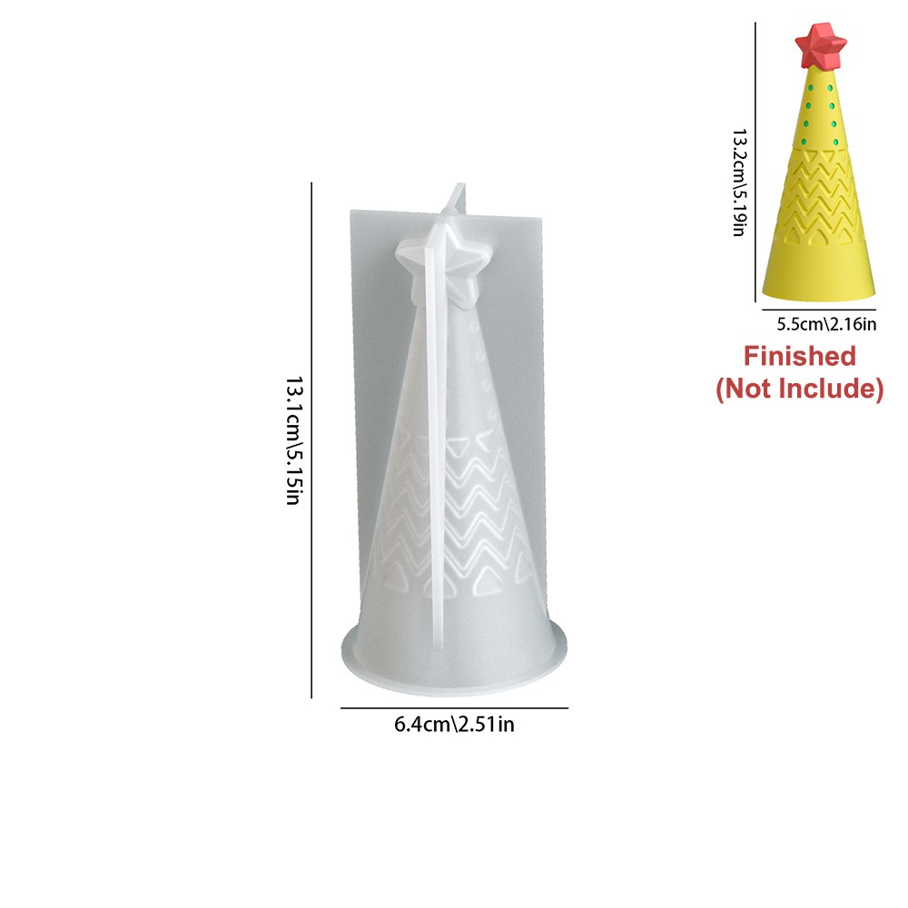 Candle Making Kit Xmas - シリコン製クリスマスコーンキャンドル型 クリスタルDIYクラフトキャンドル作成キット エポキシ樹脂 簡単脱型 ケーキ樹脂型 クリスマスデコレーション