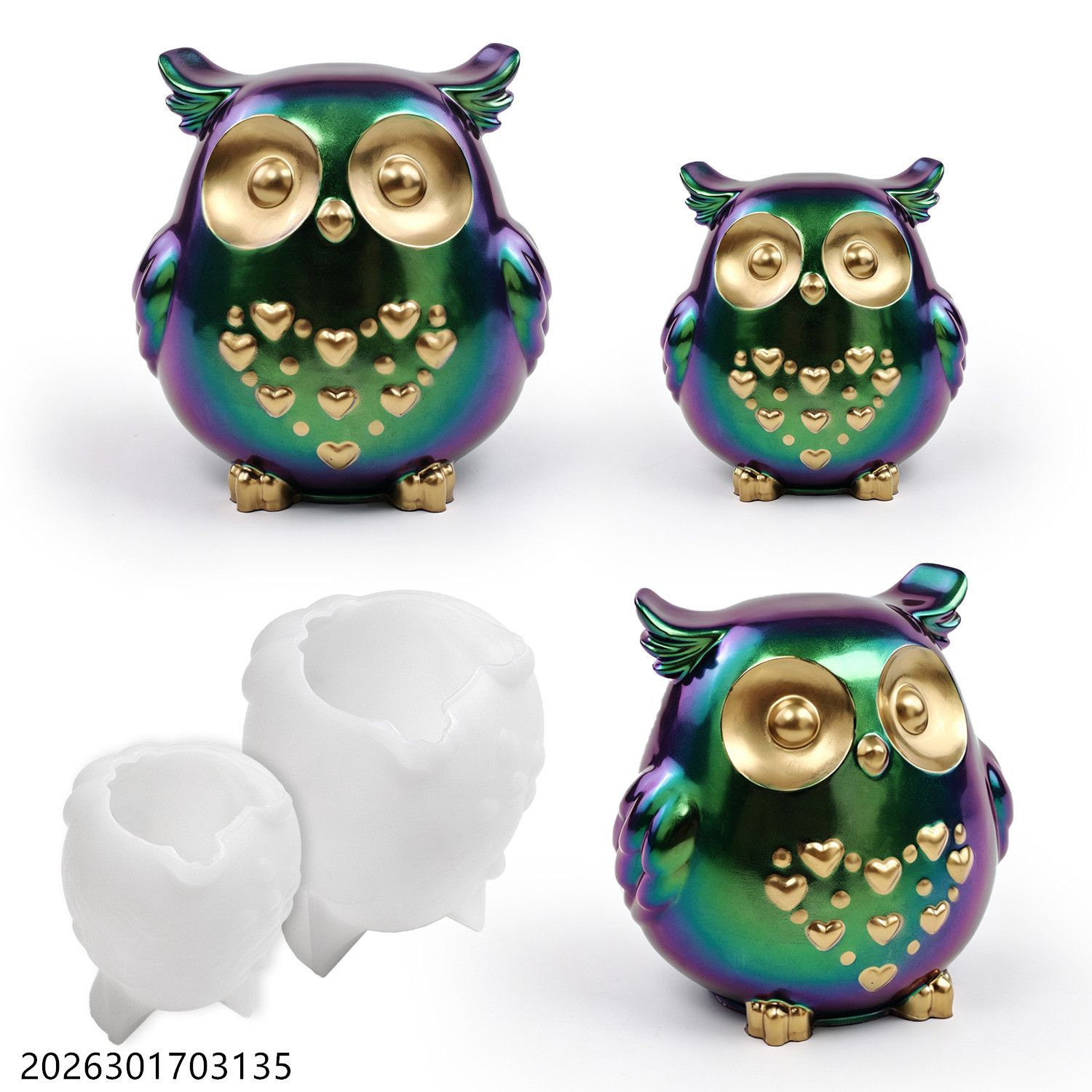 Candle Making Kit - フクロウシリコンモールド 3D鳥型セット DIYエポキシ樹脂石膏セメント石鹸作り香り付きキャンドルホルダークラフトギフト用