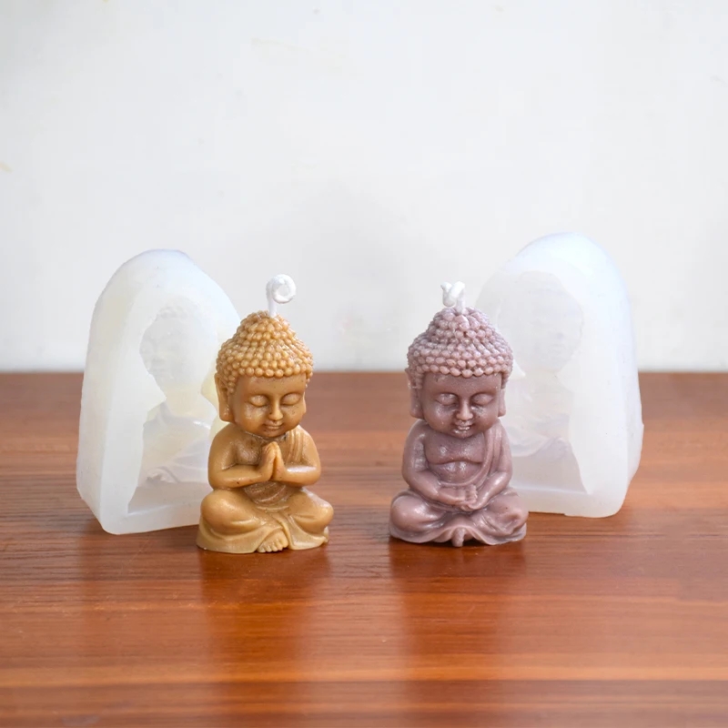 3Dシリコンキャンドル,瞑想用,石膏仏粘土,エポキシ樹脂,石 - Candle Making Process のレビューと価格