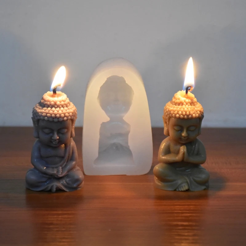 3Dシリコンキャンドル,瞑想用,石膏仏粘土,エポキシ樹脂,石 - Candle Making Process のレビューと価格