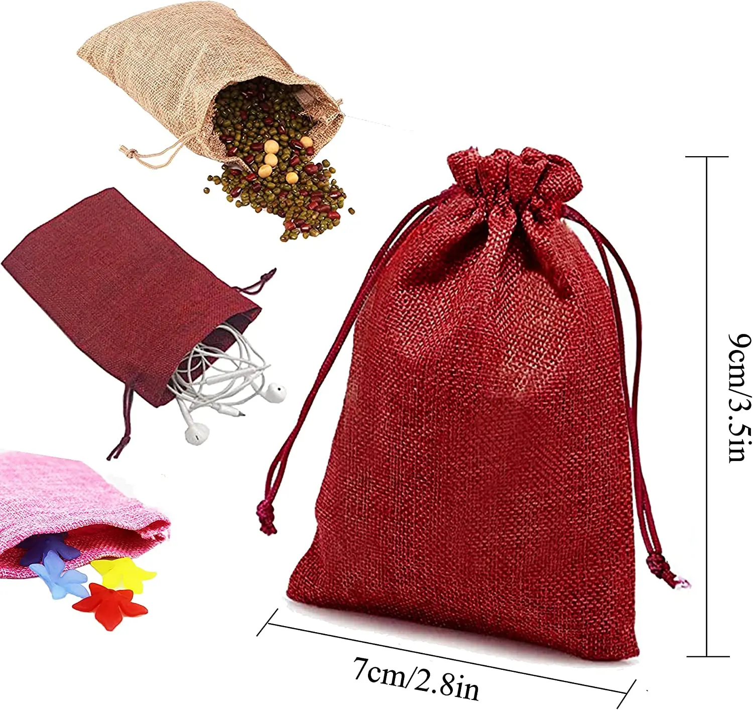 ドローストリング付きナチュラルジュート黄麻布バッグ,さまざま - Jute Bag Packaging のレビューと価格