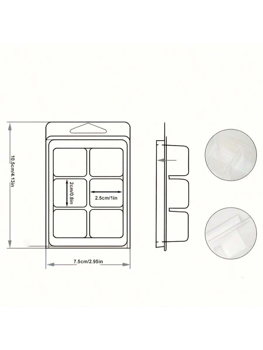 12/24個入り 長方形 6穴 クリアプラスチックモールドト - Candle Making Gel Wax のレビューと価格