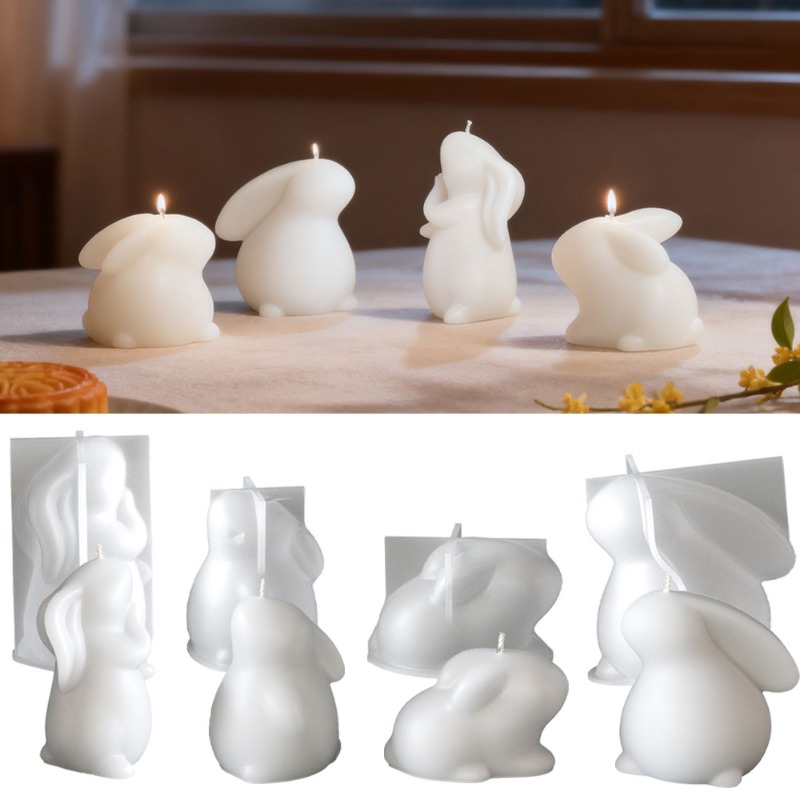 イースターウサギの香りのキャンドルシリコンモールド手作り3D - Candle Making Gel Wax のレビューと価格