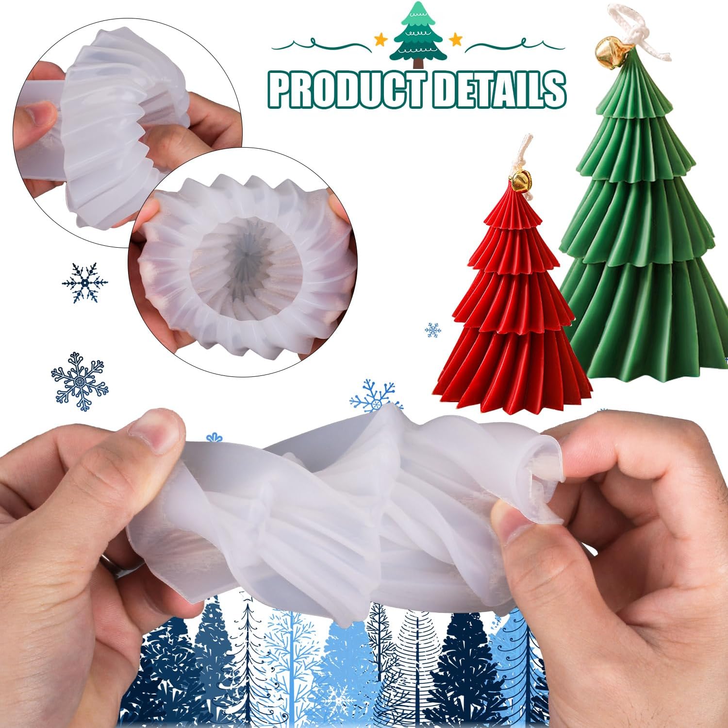 クリスマスツリーシリコンキャンドルモールドキットDIYエポキ - Candle Making Kit Xmas のレビューと価格