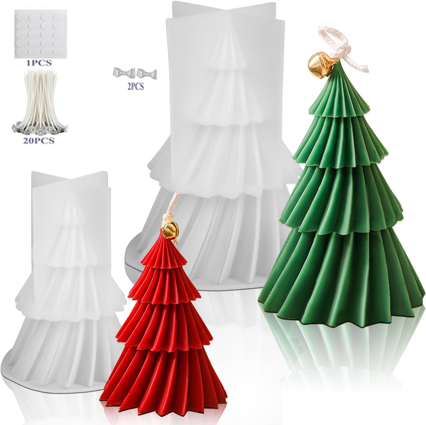 クリスマスツリーシリコンキャンドルモールドキットDIYエポキ - Candle Making Kit Xmas のレビューと価格