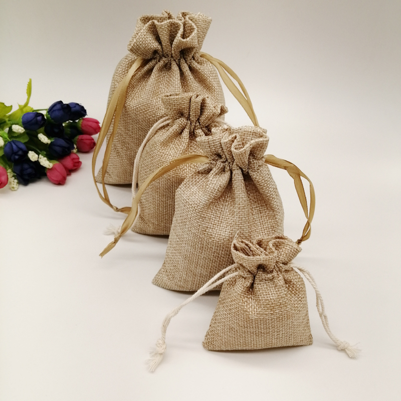 ジュート生地ギフト包装袋,5個,ギフト包装袋,綿巾着袋,クリ - Jute Bag Packaging のレビューと価格