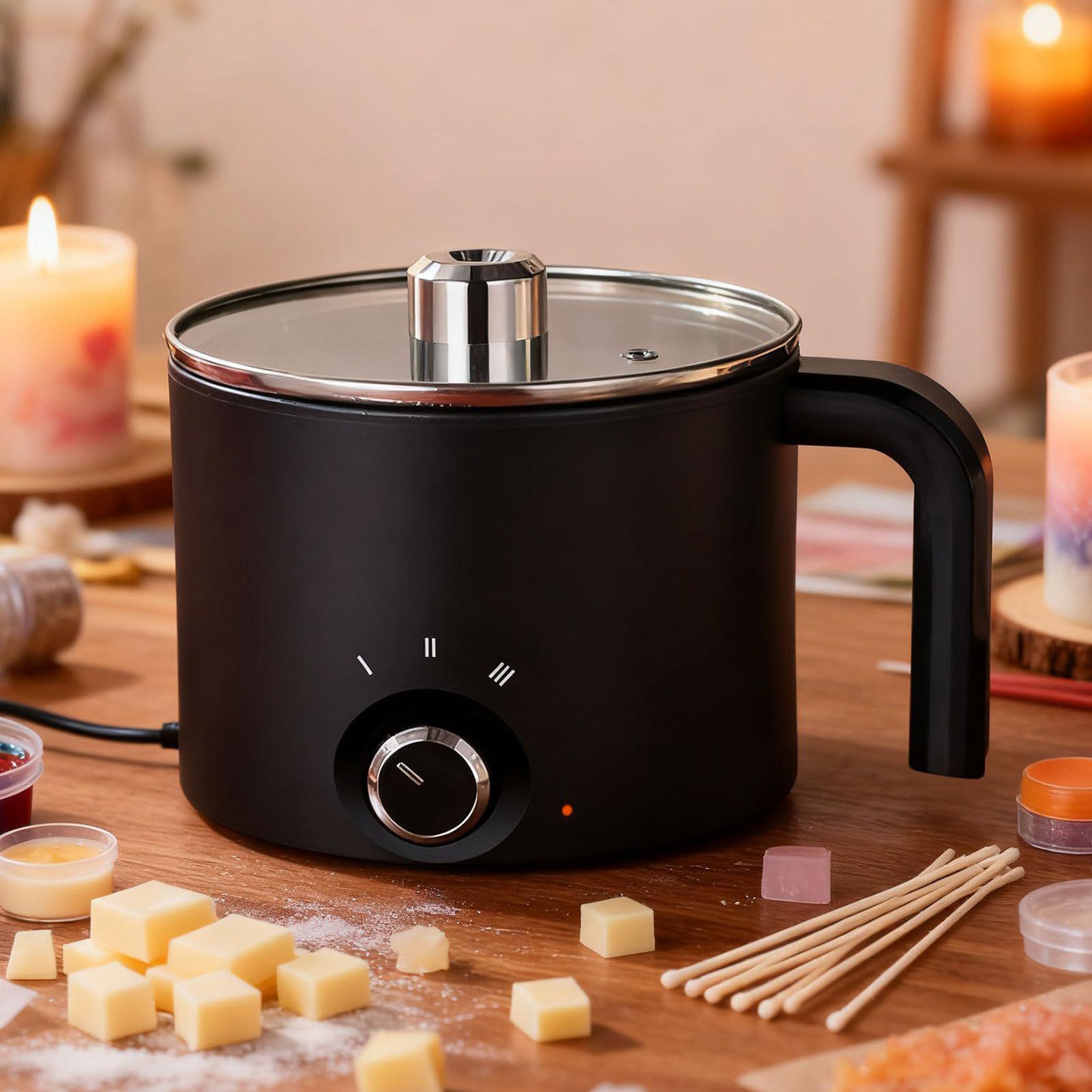 キャンドルワックス溶解ポット 1.5L 大型ステンレス製電気 - Candle Making Kit のレビューと価格