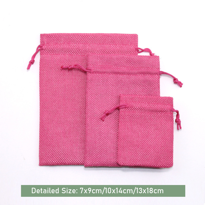 10/5 個天然ジュートギフトバッグ手作り黄麻布コットンリネ - Jute Bag Packaging のレビューと価格