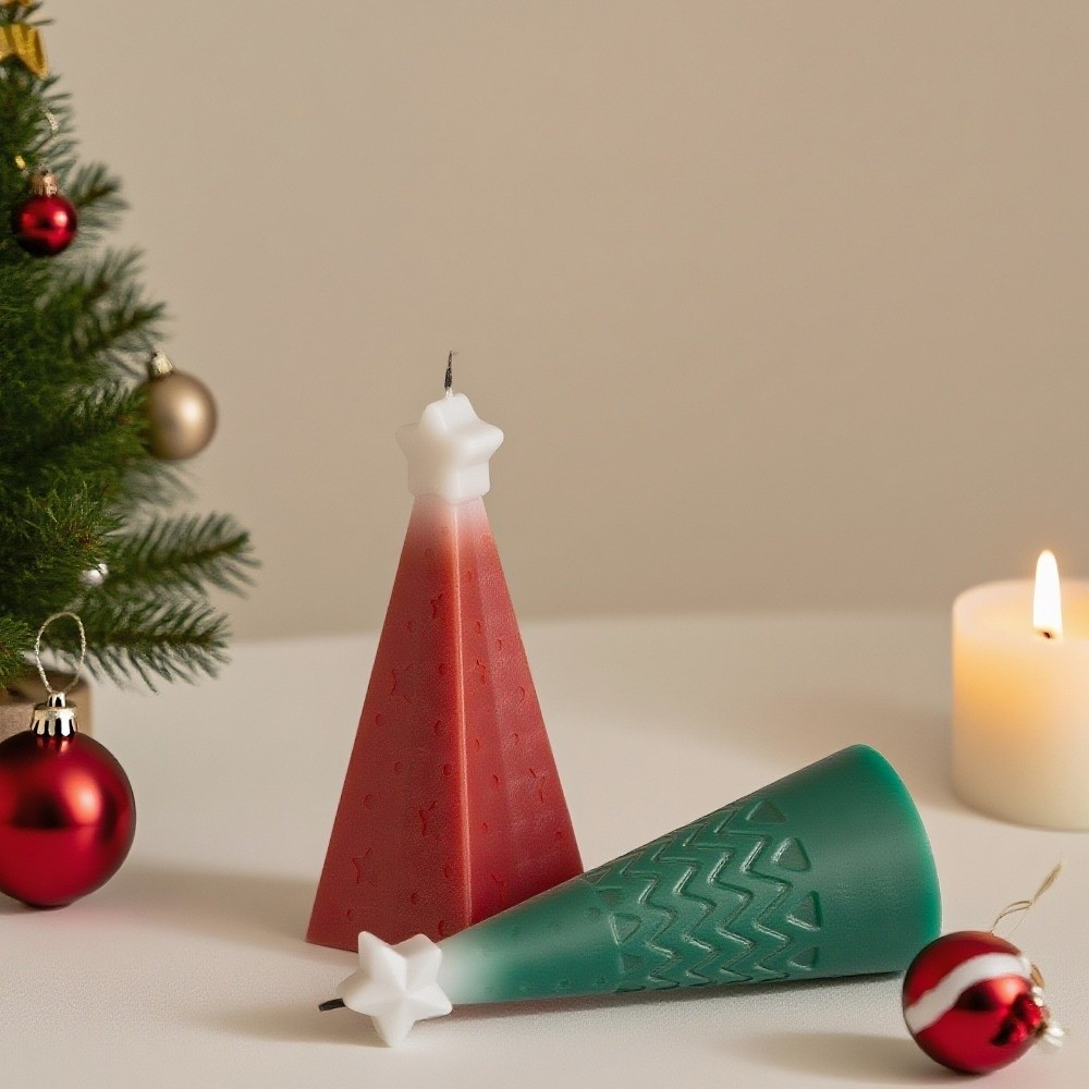 シリコン製クリスマスコーンキャンドル型 エポキシ樹脂クリスタ - Candle Making Kit Xmas のレビューと価格