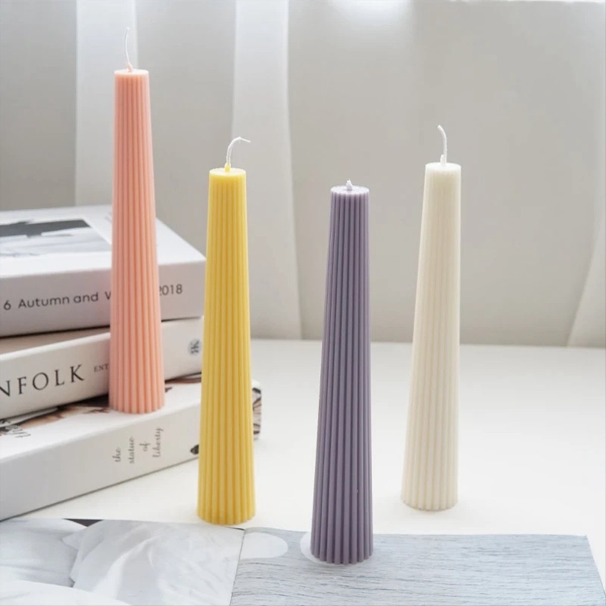 *ABAB ストライプ柄ロングポール円柱アロマキャンドルモー - Candle Making Kit のレビューと価格