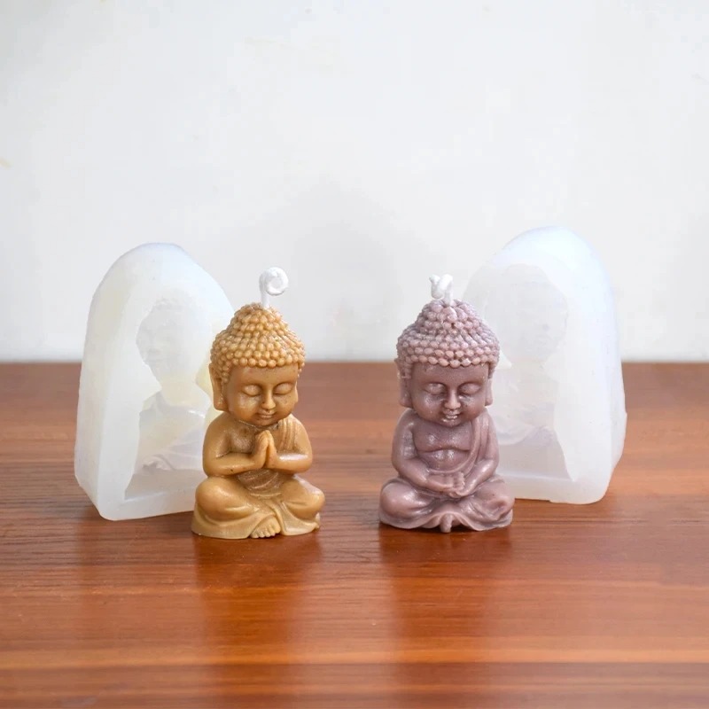 3D 仏シリコーンキャンドルモールド瞑想詠唱仏石膏粘土エポキ - Candle Making Process のレビューと価格