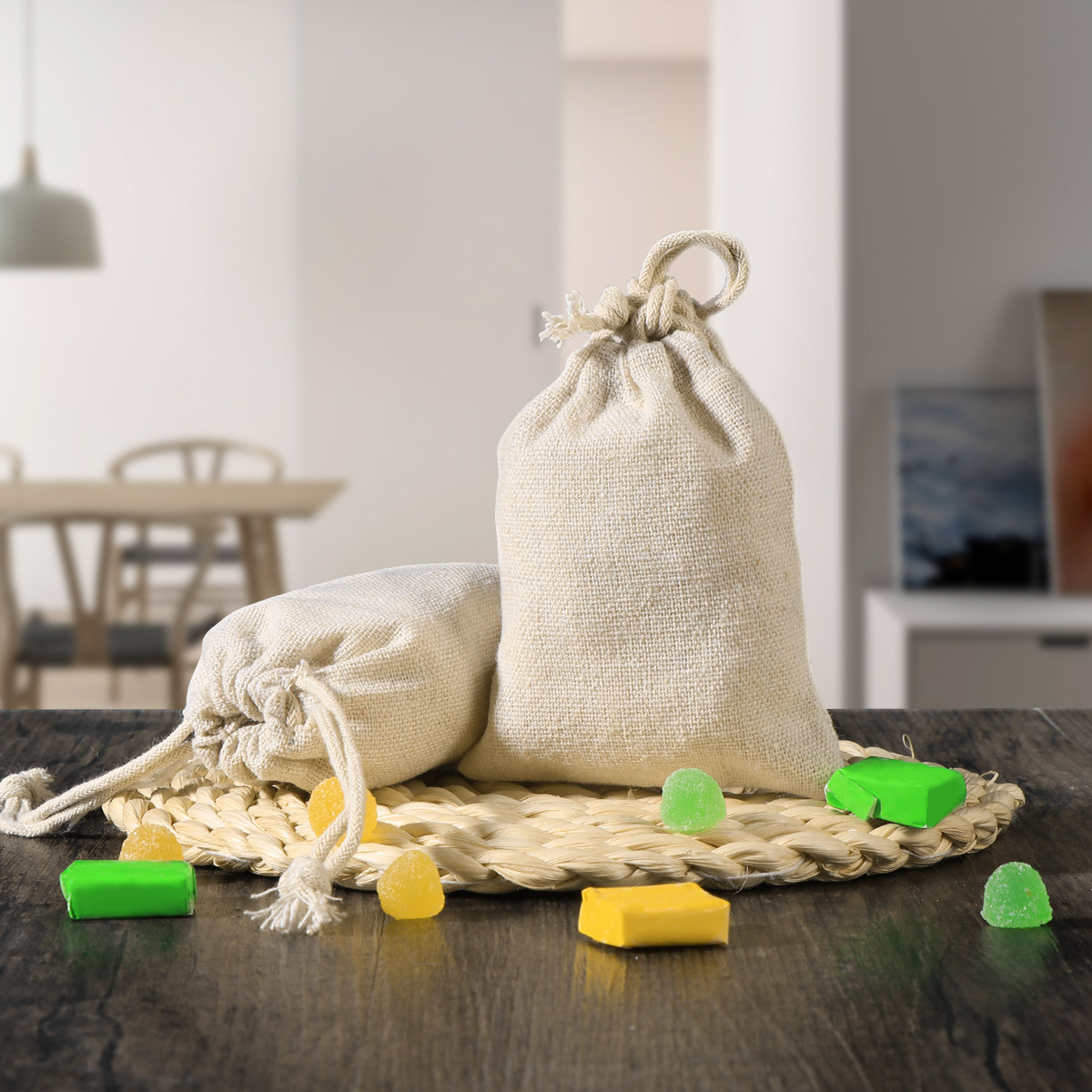 10 個の強力な再利用可能なジュートリネンドローストリングサ - Jute Bag Packaging のレビューと価格