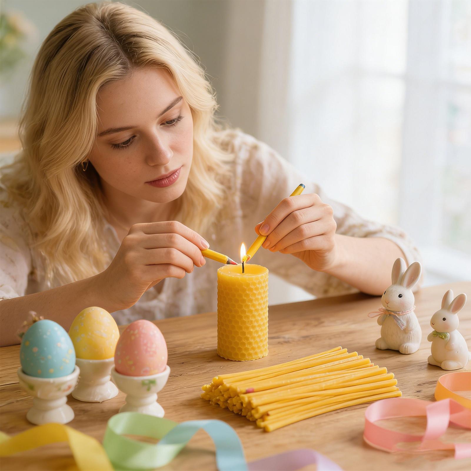 卵デコレーション用蜜蝋スティック120本 イースターアート用 - Candle Making Kit のレビューと価格