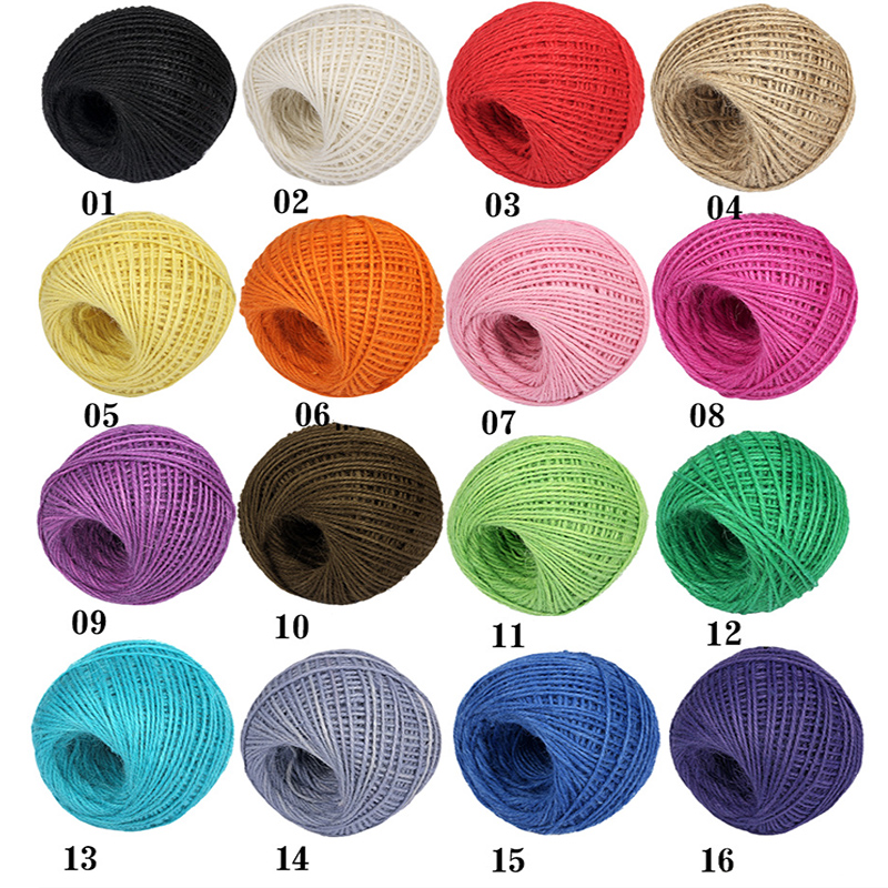 DIY ナチュラル 2mm 50M/ロール カラフルなジュー - Jute Bag Packaging のレビューと価格