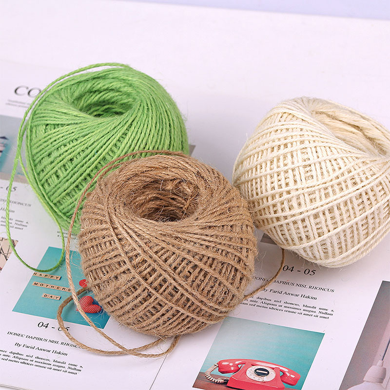 DIY ナチュラル 2mm 50M/ロール カラフルなジュー - Jute Bag Packaging のレビューと価格