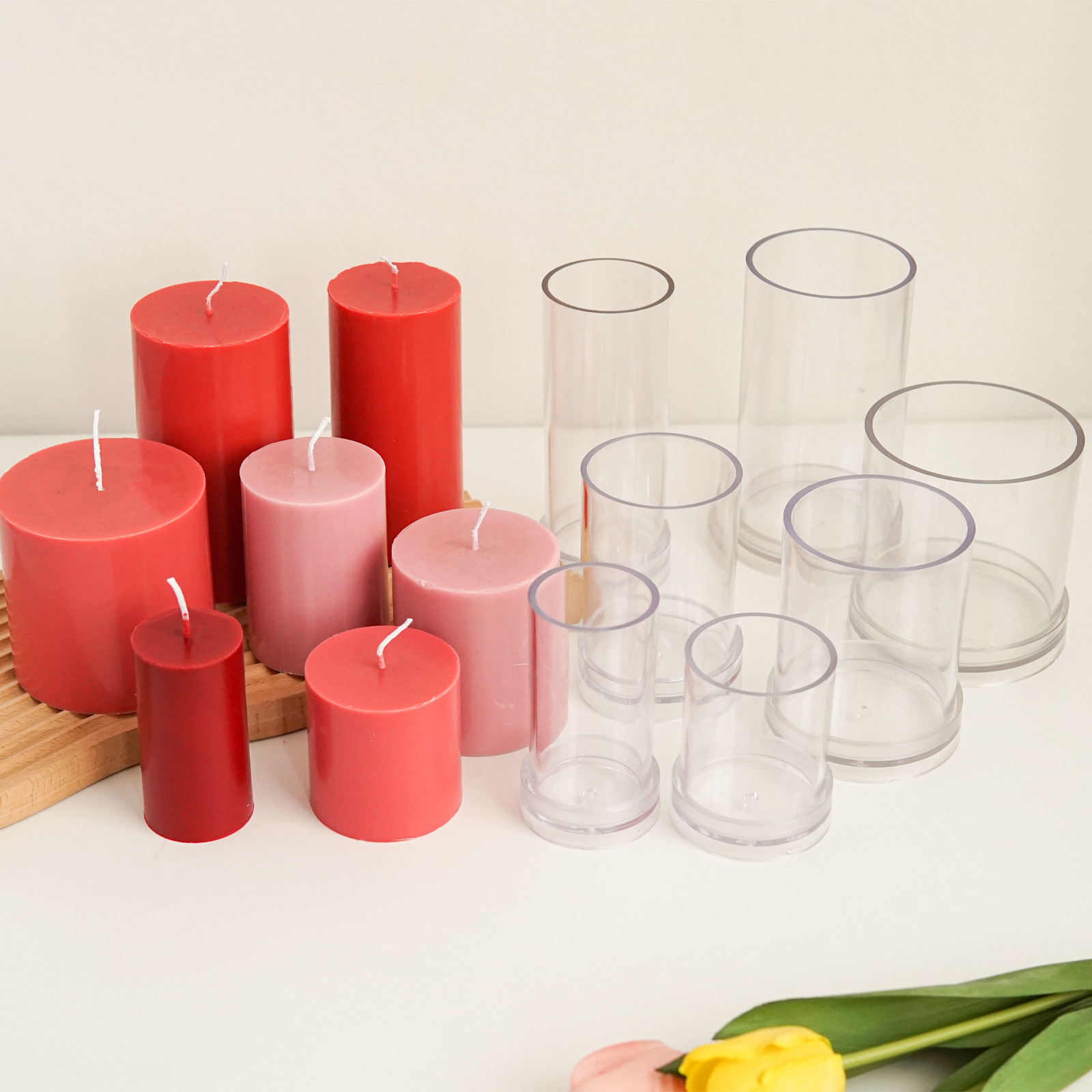 さまざまな 3D 円筒キャンドルモールドプラスチック DIY - Candle Making Kit のレビューと価格