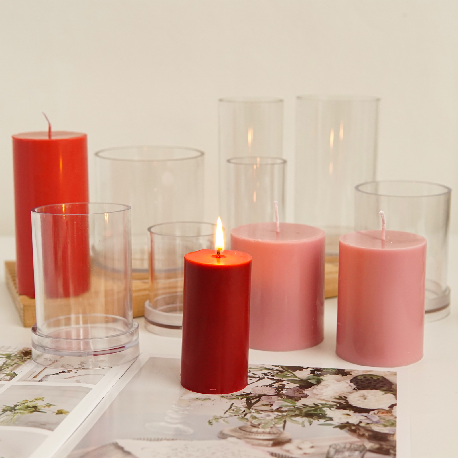 さまざまな 3D 円筒キャンドルモールドプラスチック DIY - Candle Making Kit のレビューと価格